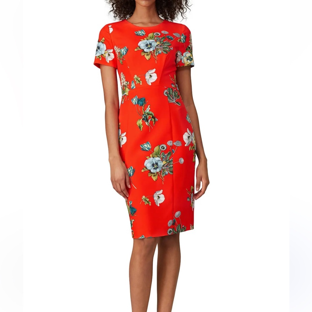 Black Halo Jodee Floral Cocktail Dress in Tangerine Terrace